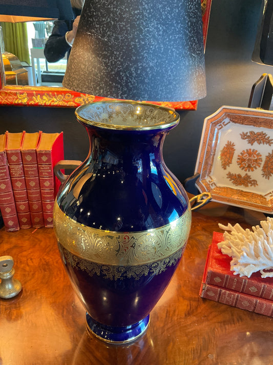 Blue and gold vase